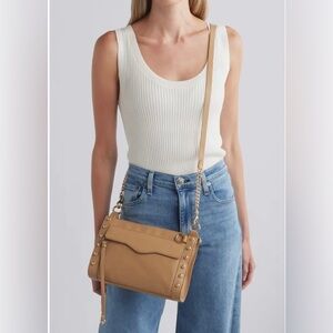 Rebecca Minkoff MAB Crossbody with Studs Leather Bag in Honey